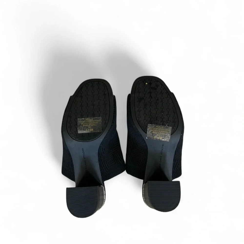 Adrienne Vittadini Arielle Block Heel Mules in Black Size 8.5 - Picture 10 of 10